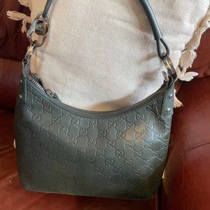 Gucci (dark green) leather mini-hobo style purse